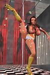Stacked 3d stripper shaking her massive apples by the pole - part 978