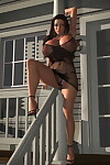 Big breasted 3d dark hair queen exposing her hush-hush parts outdoors - part 961