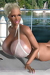 Topless 3d Bionda Con Pesante Latte Scuote modo su mare yacht parte 923
