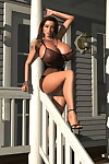 Provokingly clothed breasty 3d darling posing outdoors - part 909