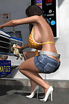Hot 3d babe at public carwash flashing gigantic boobs - part 886
