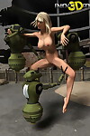 3 curious robots explore a naked blonde babe - part 422