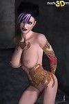 Punk hottie with tattoos huge scoops and fantabulous body