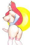 红发女郎 精力充沛 女孩 杰西卡 兔 和 她的 巨大的 乳房