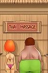 Family guy and his wifey dominated by thai masseurs