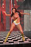 Breasty 3d stripper baring her goodies dancing by the pole