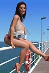 Big breasted 3d brunette hair bombita exposing her melons on the pier