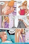 Brawny stud fucks two sweaty ladies in porn comics