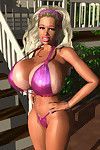 सेक्सी 3d गोरा से पता चलता है उसके बड़े पैमाने पर ब्रा ख़त्म स्तन सड़क पर
