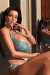 Enormous breasted 3d princess poses in appealing lingerie