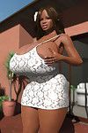 Pretty brown 3d babe showing off her biggest typical wobblers