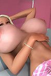 Lascivious 3d fairy princess plays with enormous tits on daybed