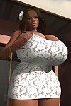 Ebony 3d hottie showing off her vast standard milk sacks