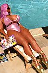 Pornstar 3d untamed breasty blonde in bikini sunbathing outdoors