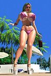 Pornstar 3d untamed breasty blonde in bikini sunbathing outdoors