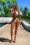 Weighty breasted 3d blonde very with bigcocked stallion by the pool