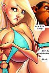 Adult comic of moist big tit bikini milf working a raw summer job