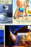 Adult comic of moist big tit bikini milf working a raw summer job