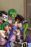 Amateur titans raven and starfire benefits from ass-fucked