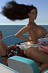 Mammoth breasted 3d ผมบลอนด์ เปลือยกายวาด หญิง wakeboarding