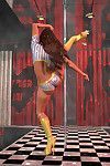Bigtitted 3d vũ nữ thoát y baring cô ấy món hời Khiêu vũ :Bởi: những Cột