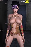 Punk girl with tattoos vast milk sacks and adorable body - part 246