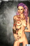 Tatuado punk toon posando desnudo Parte 1597