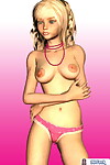 Caricature girl with freckles and pink panties - part 1575
