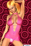 Cartoon beauty in pink underclothes positions - part 1559