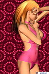 Cartoon beauty in pink underclothes positions - part 1559
