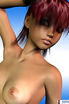 3d toon with short red hair - part 1471