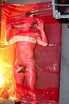 Jesse Santana is splayed out on the prison mattress and wrapped in red plastic. His ass is put up and immobilized. There\'s a man standing nearby, also encased in plastic. His knob is erect because the tough want to fuck the ass previous to him. The standi