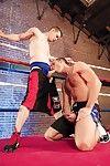 Sticky boxers Michael Keys and Devin Adams are overwrapping up a workout directed by Coach Tucker Phillman. As soon as the lecture is out of sight, Michael and Devin get down to some raw pole swallowing and ringside rim jobs. Michael\'s so turned on by the