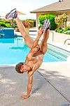 If you're looking for a super hot guy that's as interesting and talented as himself loved looking, Austin Merrick is the man for you.  Austin is hanging out around the pool today, performing some parscours.  If you're not familiar with that, it's a slitti