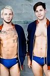 Brandon has lost his swimming match just by a hair to a different rival team. He's utterly sad and Colton is giving him a shoulder massage to soften the defeat. Brandon continues muttering despite the fact Colton tries his best to reassure him he's the be