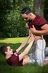 Young athletes Andrew Fitch and Kory Houston are bros with benefits, and after an intense, hot workout session seeing all the time other\'s clammy glistening bodies makes the 2 sexually excited for cock! They settle on why not give all the time other a adm