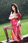 Stupendous Chinese pretty unhurriedly erotic dance off her garments and stretching her legs