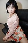 Oriental darling Minori Nagakawa erotic dancing down and exposing her hirsute gentile