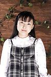 oriental cutie Youko Sasaoka revelando ela inteligente fanny e Bela liso cabeça lovecage