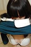 Eastern hotty Yuka Kakihara undressing and exposing her bawdy cleft in close up