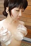Chinese princess with intense tit pointers ravishing bathroom and rubbing her soapy body