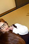Japanese gal in glasses Yamazaki Akari gives head and puts into by her mammoth pointer sisters