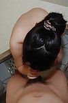 Chinese young Chisa Nagata gives a corporeal hand and dick sucking in the baths