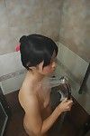 Chinese adolescent with compact scoops and nice fanny Ami Nagashima captivating shower-room