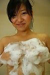 Bosomy Chinese infant with  gash Risa Takashima lovely baths