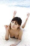 Curvy Chinese beauty with nice anus Aya Hirai slipping off her bikini outdoor