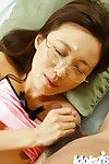 Hungry oriental mentor in glasses Hayakawa Saki acquires shagged and facialized