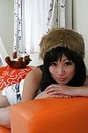 Loveable oriental young Kotomi Ishioka undressing and toying her love-cage