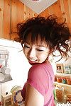 Lusty oriental gal with hawt legs Aya Shiraishi having enjoyment in the kitchen