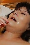 Lusty oriental MILF with hirsute cum-hole purchases bonked and facialized
